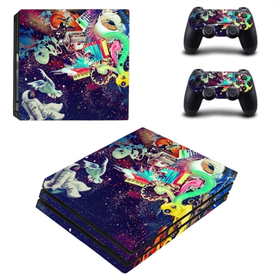 Trippy backgrounds decal skin for PS4 Pro Console and 2 Controllers
