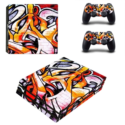 Graffiti tapet decal skin for PS4 Pro Console and 2 Controllers
