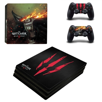 The Witcher decal skin for PS4 Pro Console and 2 Controllers