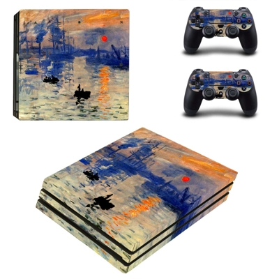 Sunrise Painting decal skin for PS4 Pro Console and 2 Controllers