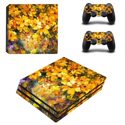 Yellow flowers oil painting decal skin for PS4 Pro Console.. Yellow flowers oil painting decal skin for PS4 Pro Console..