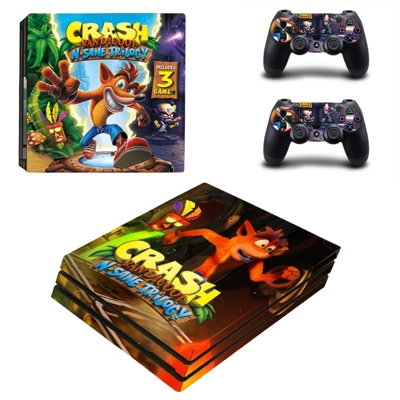 Crash Bandicoot decal skin for PS4 Pro Console and 2 Contr.. Crash Bandicoot decal skin for PS4 Pro Console and 2 Contr..