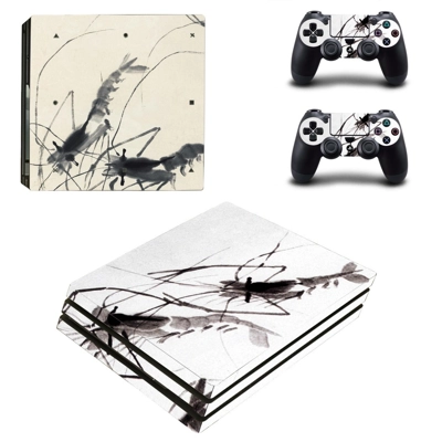 Painting decal skin for PS4 Pro Console and 2 Controllers Painting decal skin for PS4 Pro Console and 2 Controllers