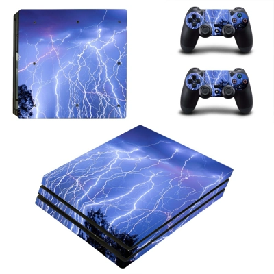 Lightning sky decal skin for PS4 Pro Console and 2 Control.. Lightning sky decal skin for PS4 Pro Console and 2 Control..