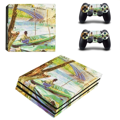Fishing in spring decal skin for PS4 Pro Console and 2 Controllers