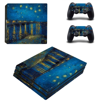 Starry night decal skin for PS4 Pro Console and 2 Controll.. Starry night decal skin for PS4 Pro Console and 2 Controll..