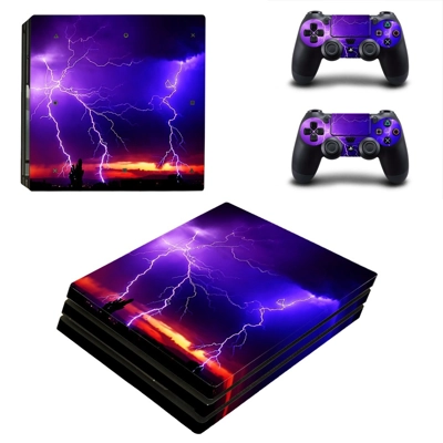 Lightning sky decal skin for PS4 Pro Console and 2 Control.. Lightning sky decal skin for PS4 Pro Console and 2 Control..