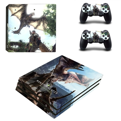 Monster Hunter World decal skin for PS4 Pro Console and 2 Controllers