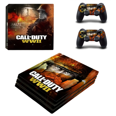 Call of Duty WW2 decal skin for PS4 Pro Console and 2 Controllers
