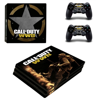 Call of Duty WW2 decal skin for PS4 Pro Console and 2 Controllers