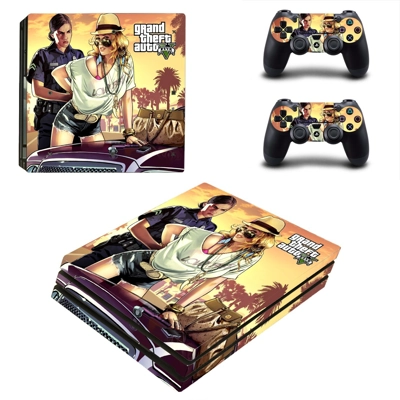 Grand Theft Auto V decal skin for PS4 Pro Console and 2 Controllers