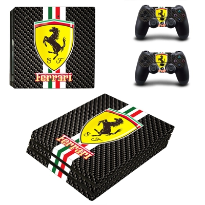Ferrari decal skin for PS4 Pro Console and 2 Controllers