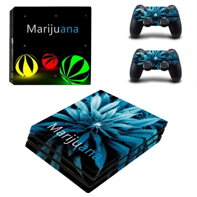 Marijuana decal skin for PS4 Pro Console and 2 Controllers