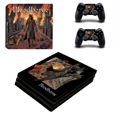 Bloodborne decal skin for PS4 Pro Console and 2 Controllers
