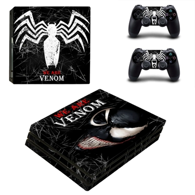Venom decal skin for PS4 Pro Console and 2 Controllers