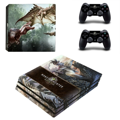 Monster Hunter World decal skin for PS4 Pro Console and 2 Controllers