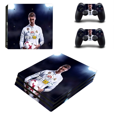 FIFA 18 Ronaldo decal skin for PS4 Pro Console and 2 Contr..