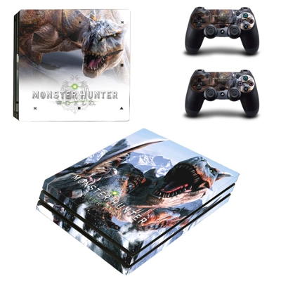 Monster Hunter World decal skin for PS4 Pro Console and 2 Controllers