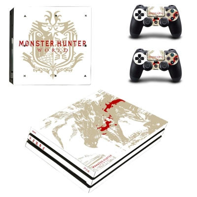 Monster Hunter World decal skin for PS4 Pro Console and 2 Controllers