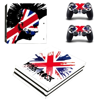 Punk Rock decal skin for PS4 Pro Console and 2 Controllers