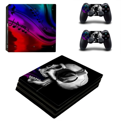 Skulls Music decal skin for PS4 Pro Console and 2 Controllers