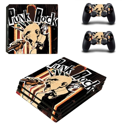 Punk rock decal skin for PS4 Pro Console and 2 Controllers
