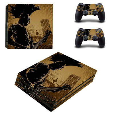 Punk Guitar decal skin for PS4 Pro Console and 2 Controllers