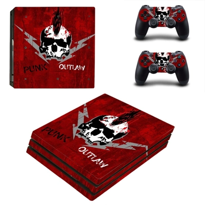 Punk outlaw decal skin for PS4 Pro Console and 2 Controllers