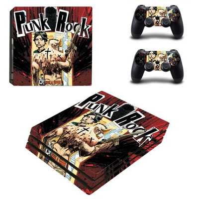 Punk Rock decal skin for PS4 Pro Console and 2 Controllers
