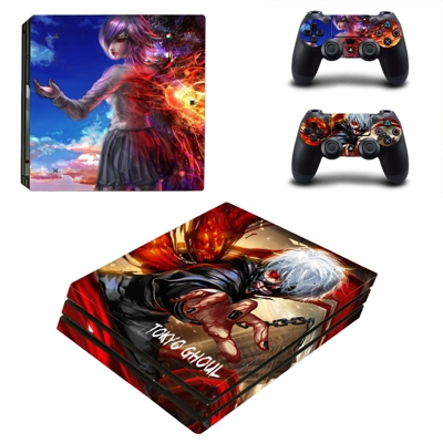 Tokyo Ghoul decal skin for PS4 Pro Console and 2 Controllers