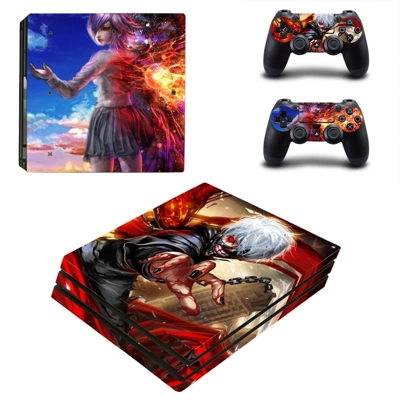 Tokyo Ghoul decal skin for PS4 Pro Console and 2 Controllers