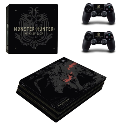 Monster Hunter World decal skin for PS4 Pro Console and 2 Controllers