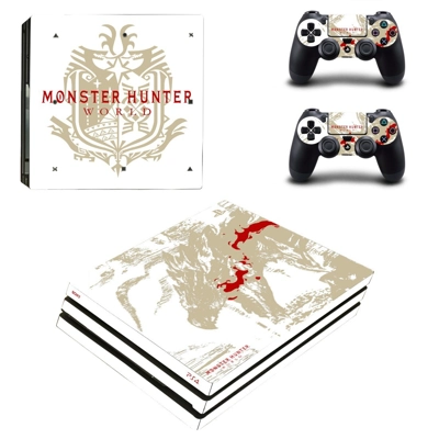 Monster Hunter World decal skin for PS4 Pro Console and 2 Controllers
