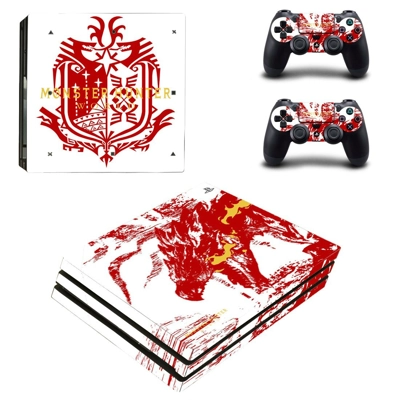 Monster Hunter World decal skin for PS4 Pro Console and 2 Controllers