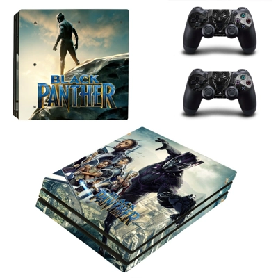 Black Panther decal skin for PS4 Pro Console and 2 Controllers