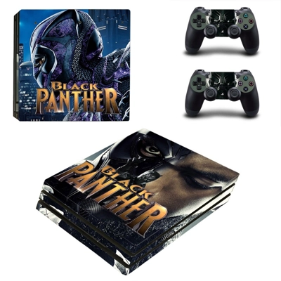 Black Panther decal skin for PS4 Pro Console and 2 Control..