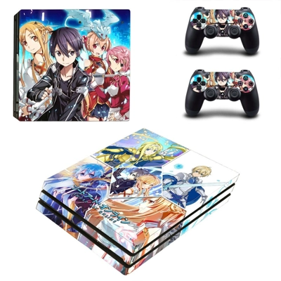 Sword Art Online decal skin for PS4 Pro Console and 2 Controllers