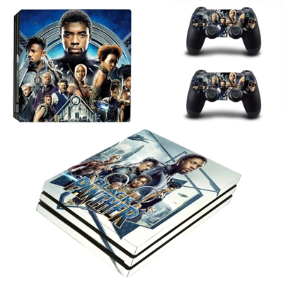 Black Panther decal skin for PS4 Pro Console and 2 Controllers