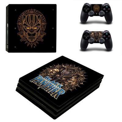 Black Panther decal skin for PS4 Pro Console and 2 Controllers
