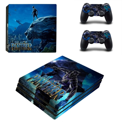 Black Panther decal skin for PS4 Pro Console and 2 Controllers