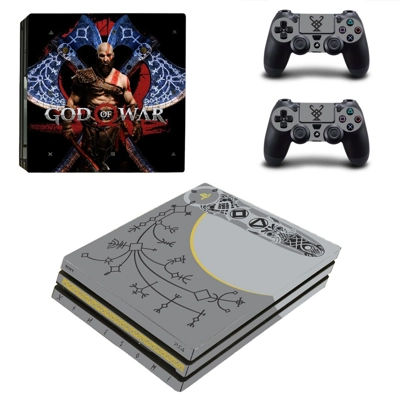 God of War 4 decal skin for PS4 Pro Console and 2 Controll..