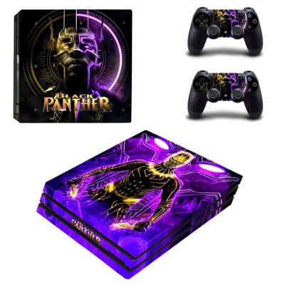 Black Panther decal skin for PS4 Pro Console and 2 Control.. Black Panther decal skin for PS4 Pro Console and 2 Control..
