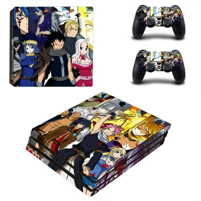 Fairy Tail decal skin for PS4 Pro Console and 2 Controllers Fairy Tail decal skin for PS4 Pro Console and 2 Controllers