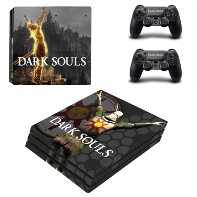 Dark Souls decal skin for PS4 Pro Console and 2 Controllers Dark Souls decal skin for PS4 Pro Console and 2 Controllers