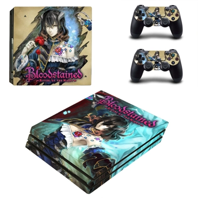 Bloodstained Ritual of the Night decal skin for PS4 Pro Console and 2 Controllers