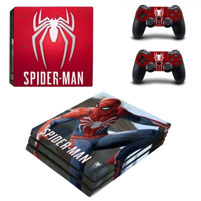 Spider Man decal skin for PS4 Pro Console and 2 Controllers