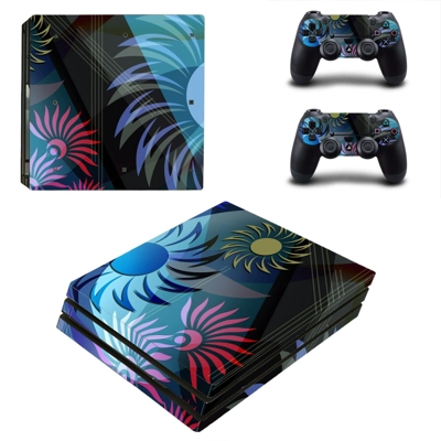 Abstract wallpaper decal skin for PS4 Pro Console and 2 Controllers