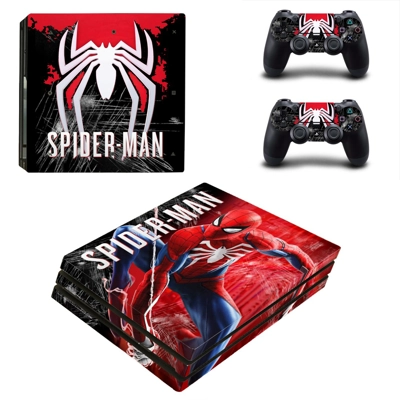 Spider Man decal skin for PS4 Pro Console and 2 Controllers