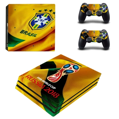 2018 FIFA World Cup Brazil decal skin for PS4 Pro Console and 2 Controllers