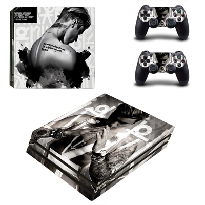Justin Bieber decal skin for PS4 Pro Console and 2 Control..